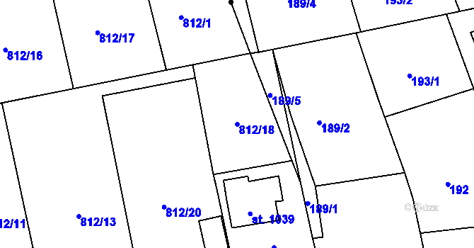 Parcela st. 812/18 v KÚ Litomyšl, Katastrální mapa