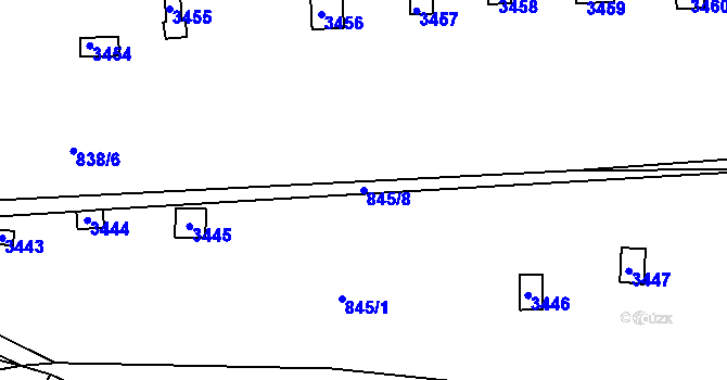 Parcela st. 845/8 v KÚ Litomyšl, Katastrální mapa
