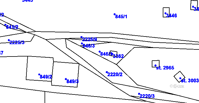 Parcela st. 846/1 v KÚ Litomyšl, Katastrální mapa