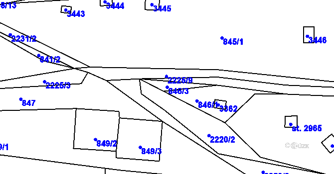 Parcela st. 846/3 v KÚ Litomyšl, Katastrální mapa