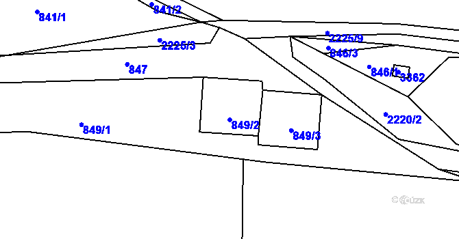 Parcela st. 849/2 v KÚ Litomyšl, Katastrální mapa