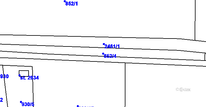 Parcela st. 852/4 v KÚ Litomyšl, Katastrální mapa
