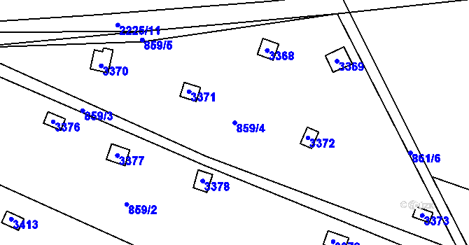 Parcela st. 859/4 v KÚ Litomyšl, Katastrální mapa