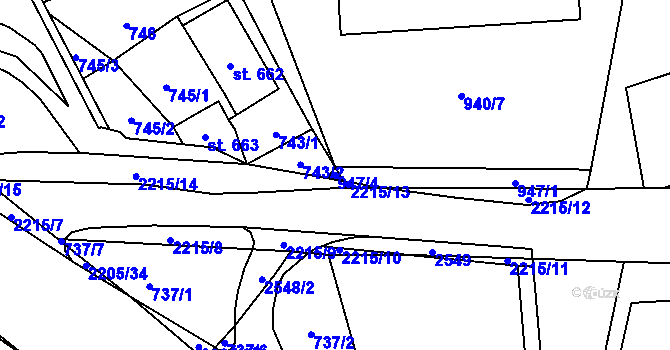 Parcela st. 947/4 v KÚ Litomyšl, Katastrální mapa