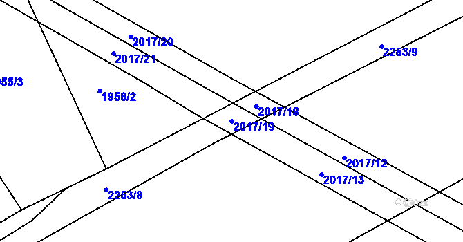 Parcela st. 2017/19 v KÚ Litomyšl, Katastrální mapa