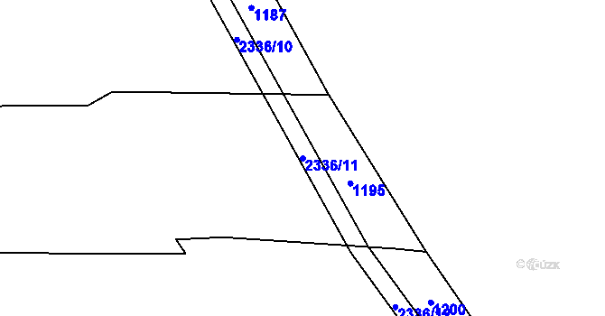 Parcela st. 2336/11 v KÚ Litomyšl, Katastrální mapa