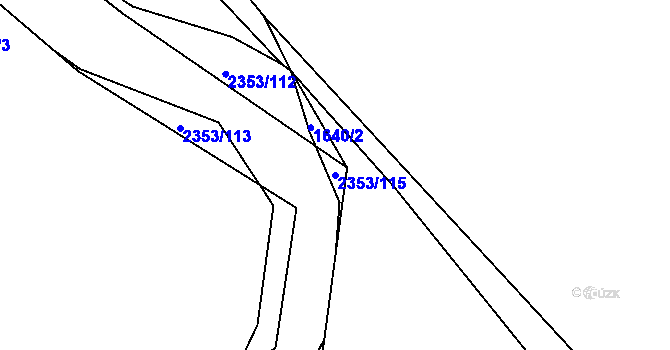 Parcela st. 2353/115 v KÚ Litomyšl, Katastrální mapa