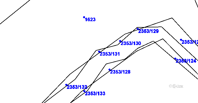 Parcela st. 2353/131 v KÚ Litomyšl, Katastrální mapa