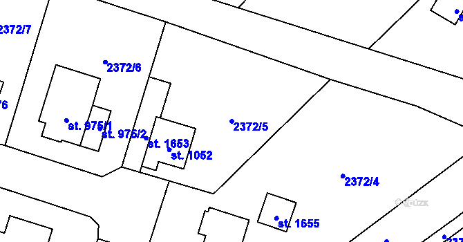 Parcela st. 2372/5 v KÚ Litomyšl, Katastrální mapa