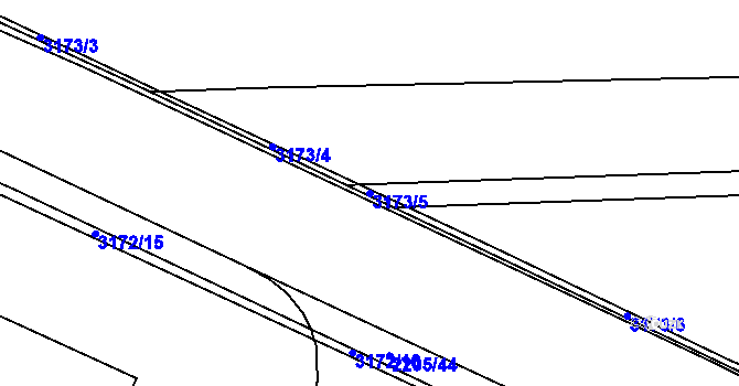 Parcela st. 3173/5 v KÚ Litomyšl, Katastrální mapa