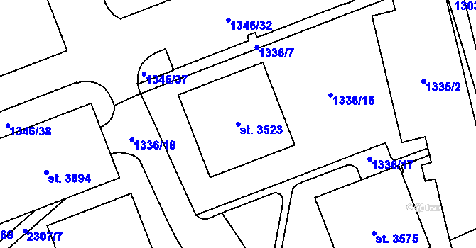 Parcela st. 3523 v KÚ Litomyšl, Katastrální mapa