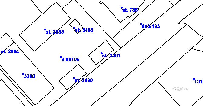 Parcela st. 3461 v KÚ Litomyšl, Katastrální mapa