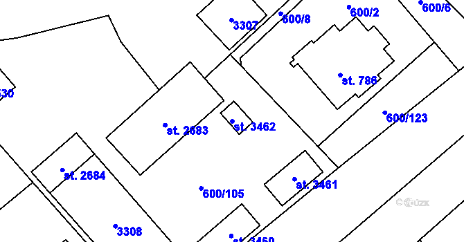 Parcela st. 3462 v KÚ Litomyšl, Katastrální mapa
