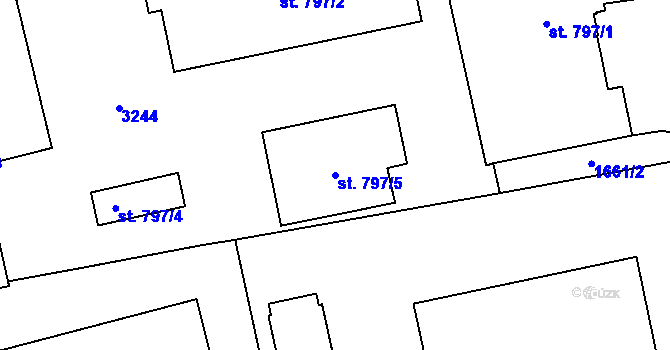Parcela st. 797/5 v KÚ Litomyšl, Katastrální mapa
