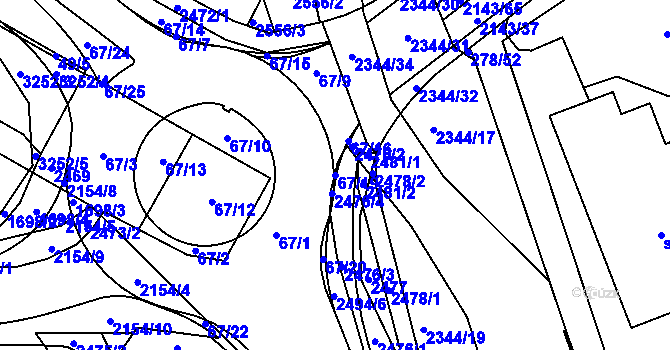Parcela st. 67/19 v KÚ Litomyšl, Katastrální mapa
