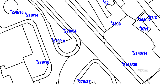 Parcela st. 278/55 v KÚ Litomyšl, Katastrální mapa