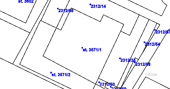 Parcela st. 3571 v KÚ Litomyšl, Katastrální mapa