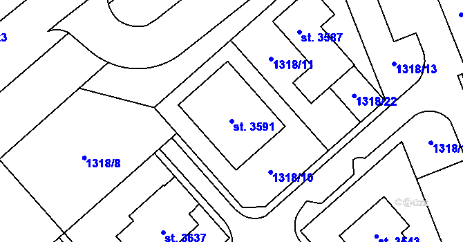 Parcela st. 3591 v KÚ Litomyšl, Katastrální mapa