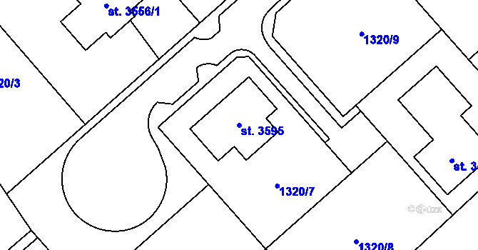 Parcela st. 3595 v KÚ Litomyšl, Katastrální mapa