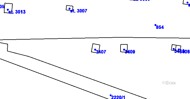 Parcela st. 3407 v KÚ Litomyšl, Katastrální mapa
