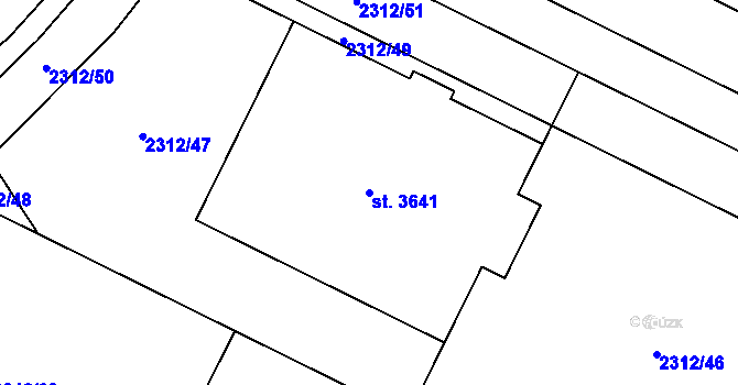 Parcela st. 3641 v KÚ Litomyšl, Katastrální mapa