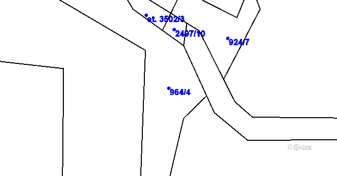 Parcela st. 964/4 v KÚ Litomyšl, Katastrální mapa