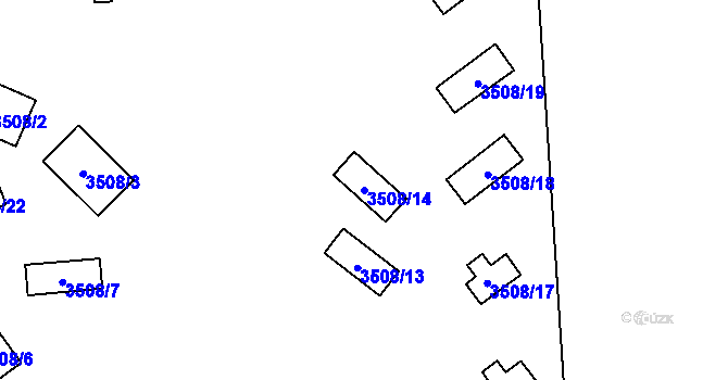 Parcela st. 3508/14 v KÚ Litomyšl, Katastrální mapa