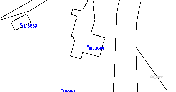Parcela st. 3698 v KÚ Litomyšl, Katastrální mapa