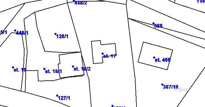 Parcela st. 17 v KÚ Nedošín, Katastrální mapa