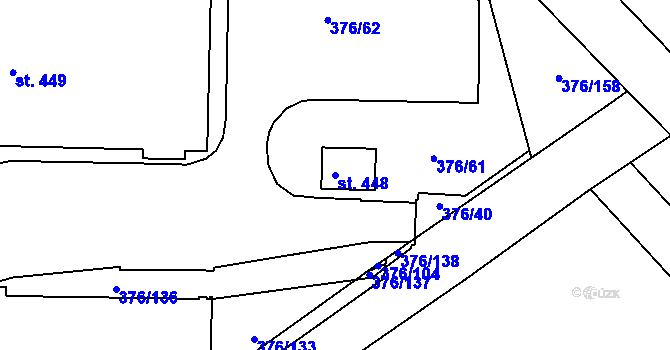 Parcela st. 448 v KÚ Nedošín, Katastrální mapa