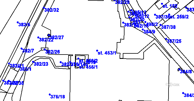Parcela st. 453/1 v KÚ Nedošín, Katastrální mapa