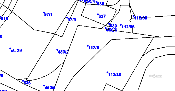 Parcela st. 112/6 v KÚ Nedošín, Katastrální mapa