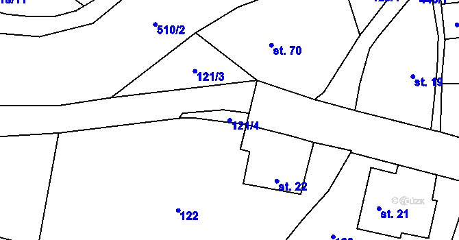 Parcela st. 121/4 v KÚ Nedošín, Katastrální mapa