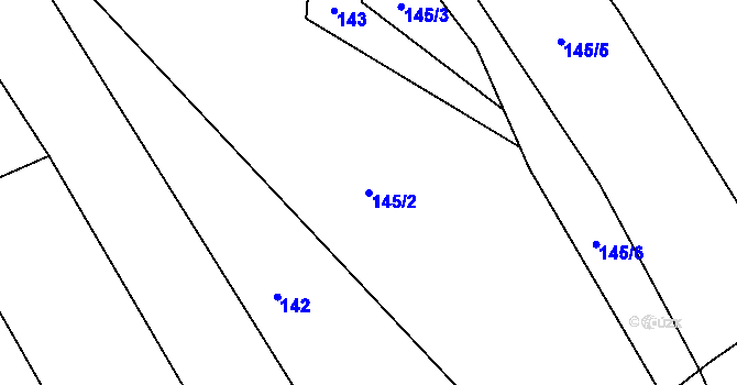 Parcela st. 145/2 v KÚ Nedošín, Katastrální mapa