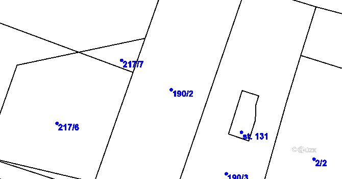 Parcela st. 190/2 v KÚ Nedošín, Katastrální mapa