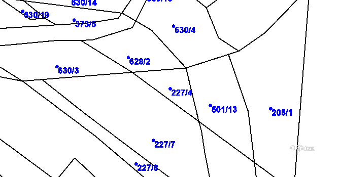 Parcela st. 227/4 v KÚ Nedošín, Katastrální mapa