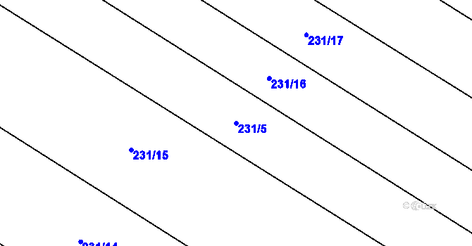 Parcela st. 231/5 v KÚ Nedošín, Katastrální mapa