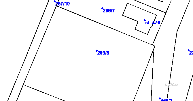 Parcela st. 269/6 v KÚ Nedošín, Katastrální mapa