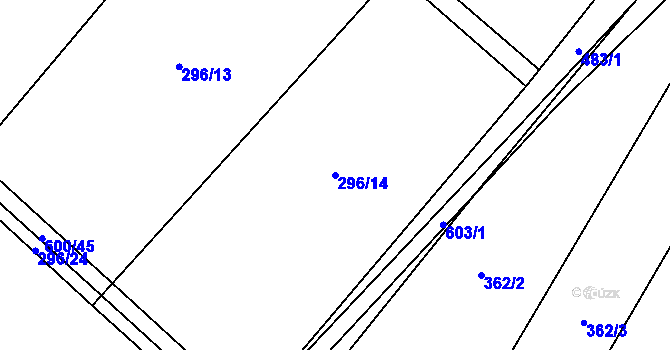 Parcela st. 296/14 v KÚ Nedošín, Katastrální mapa