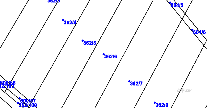 Parcela st. 362/6 v KÚ Nedošín, Katastrální mapa