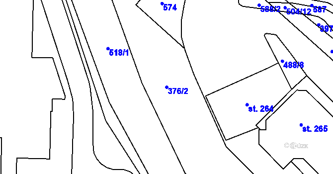 Parcela st. 376/2 v KÚ Nedošín, Katastrální mapa