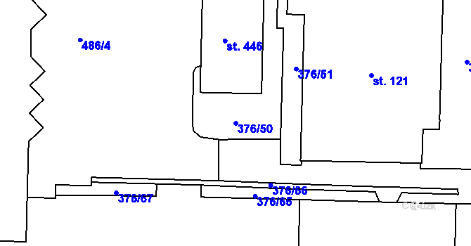 Parcela st. 376/50 v KÚ Nedošín, Katastrální mapa