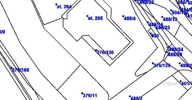 Parcela st. 376/126 v KÚ Nedošín, Katastrální mapa
