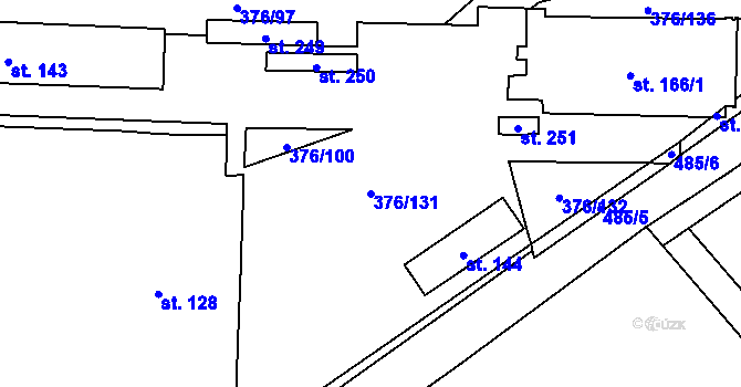 Parcela st. 376/131 v KÚ Nedošín, Katastrální mapa