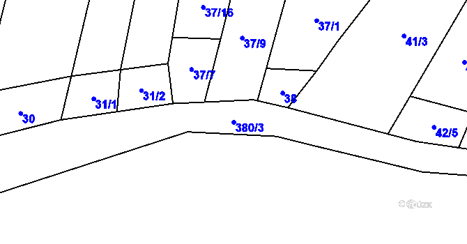 Parcela st. 380/3 v KÚ Nedošín, Katastrální mapa