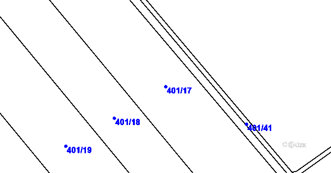 Parcela st. 401/17 v KÚ Nedošín, Katastrální mapa