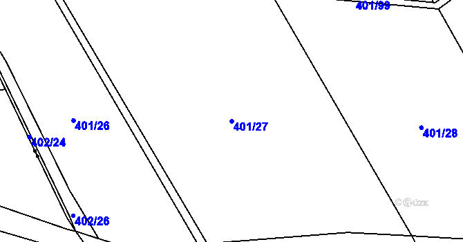 Parcela st. 401/27 v KÚ Nedošín, Katastrální mapa