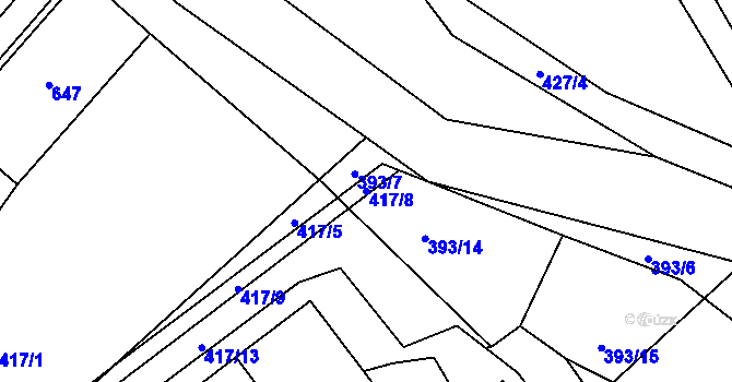 Parcela st. 417/8 v KÚ Nedošín, Katastrální mapa