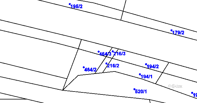 Parcela st. 464/3 v KÚ Nedošín, Katastrální mapa