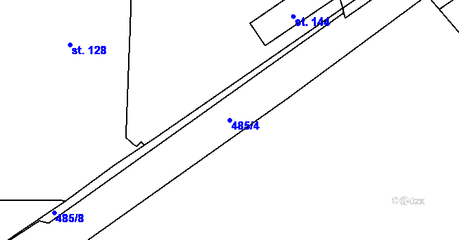 Parcela st. 485/4 v KÚ Nedošín, Katastrální mapa